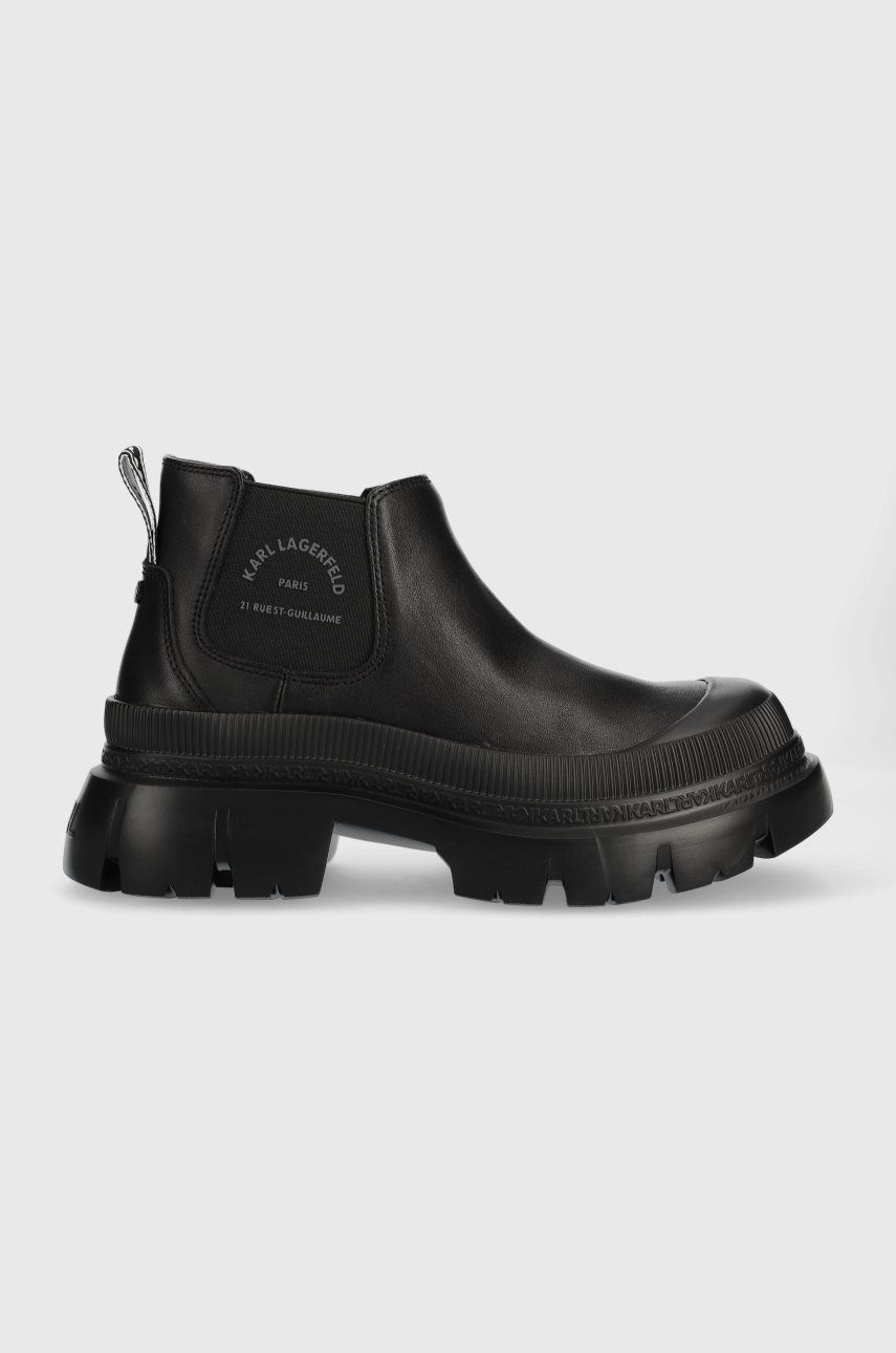 Karl Lagerfeld cizme Trekka Max femei, culoarea negru, cu platforma Karl Lagerfeld cizme Trekka Max femei, culoarea negru, cu platforma