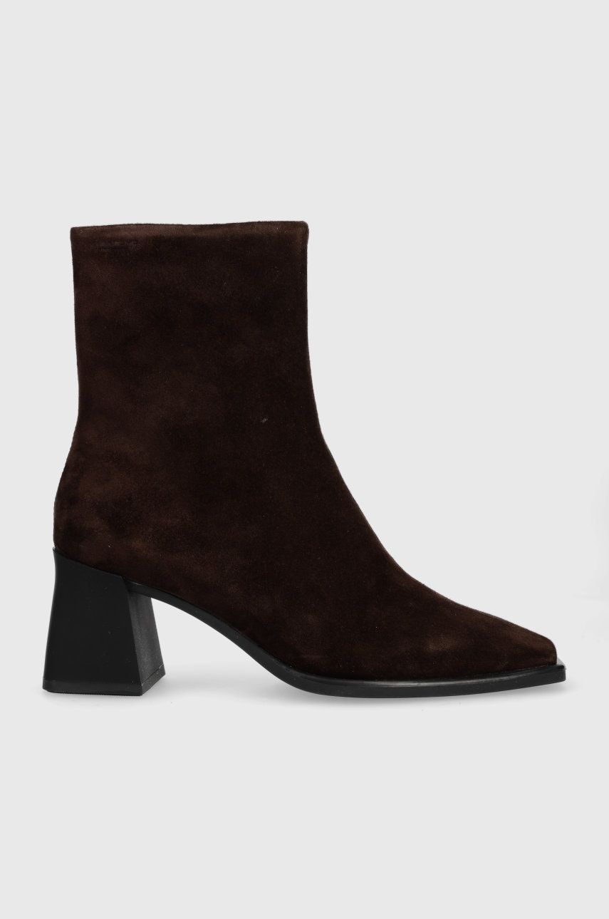 Vagabond Shoemakers cizme din piele intoarsa Hedda femei, culoarea maro, cu toc drept Vagabond Shoemakers cizme din piele intoarsa Hedda femei, culoarea maro, cu toc drept