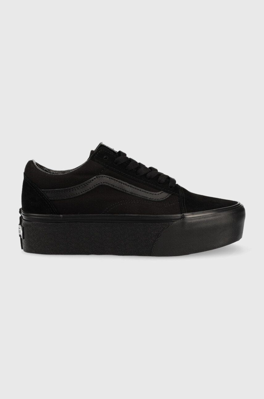 Vans teniși Old Skool femei, culoarea negru VN0A7Q5MBKA1-BLACK Vans teniși Old Skool femei, culoarea negru VN0A7Q5MBKA1-BLACK