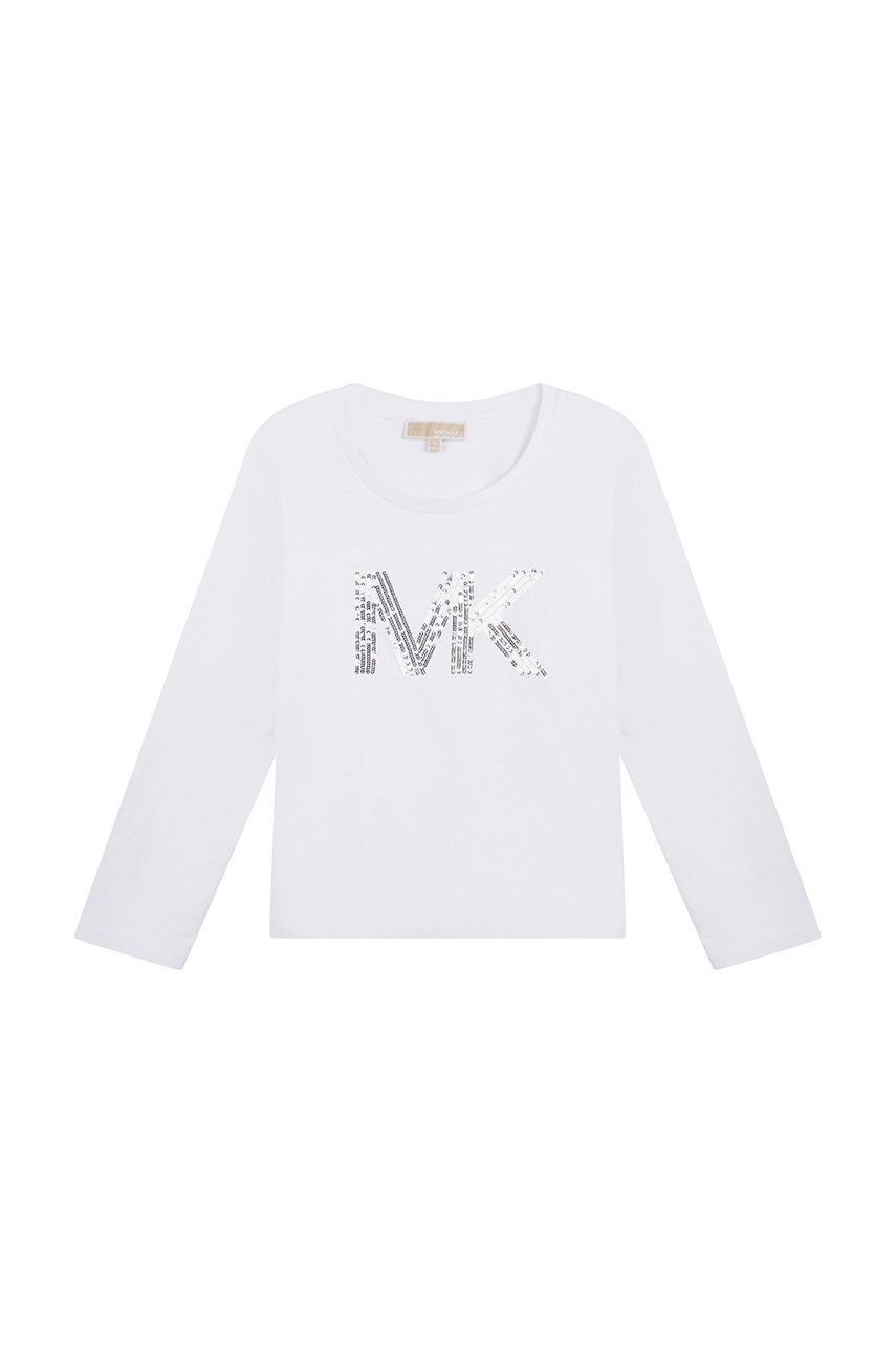 Michael Kors longsleeve din bumbac pentru copii culoarea alb Michael Kors longsleeve din bumbac pentru copii culoarea alb