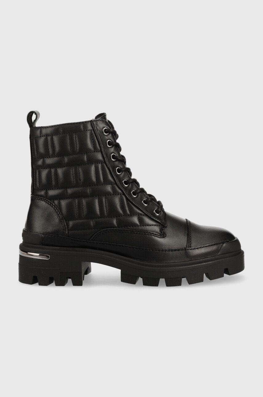 Aldo cizme de piele Quilt femei, culoarea negru, cu platforma Aldo cizme de piele Quilt femei, culoarea negru, cu platforma