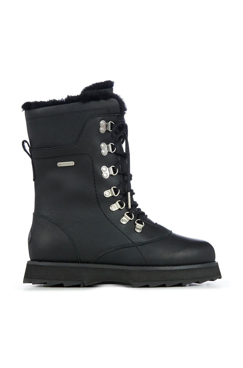 Emu Australia cizme de piele Comoro 2.0 femei, culoarea negru, cu toc plat, izolat Emu Australia cizme de piele Comoro 2.0 femei, culoarea negru, cu toc plat, izolat