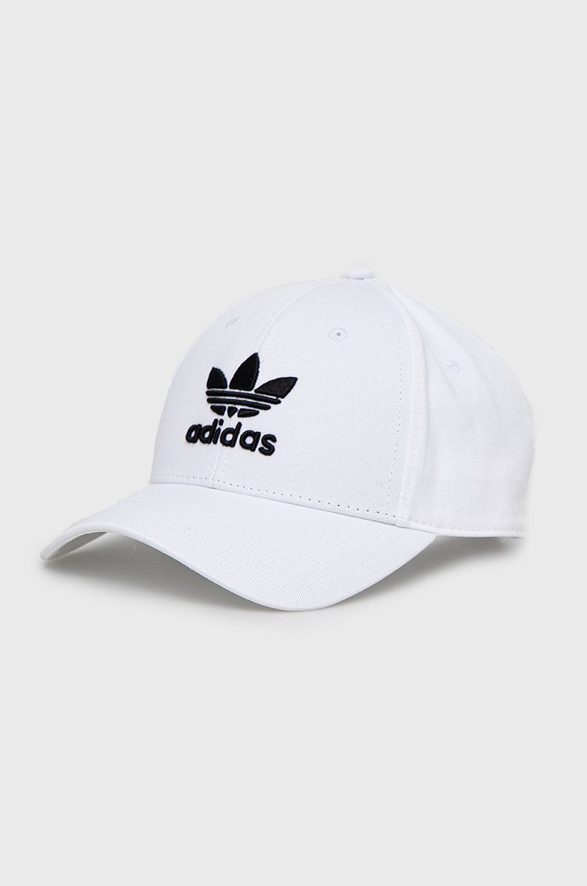 adidas Originals șapcă de baseball din bumbac culoarea alb, cu imprimeu FJ2545 adidas Originals șapcă de baseball din bumbac culoarea alb, cu imprimeu FJ2545