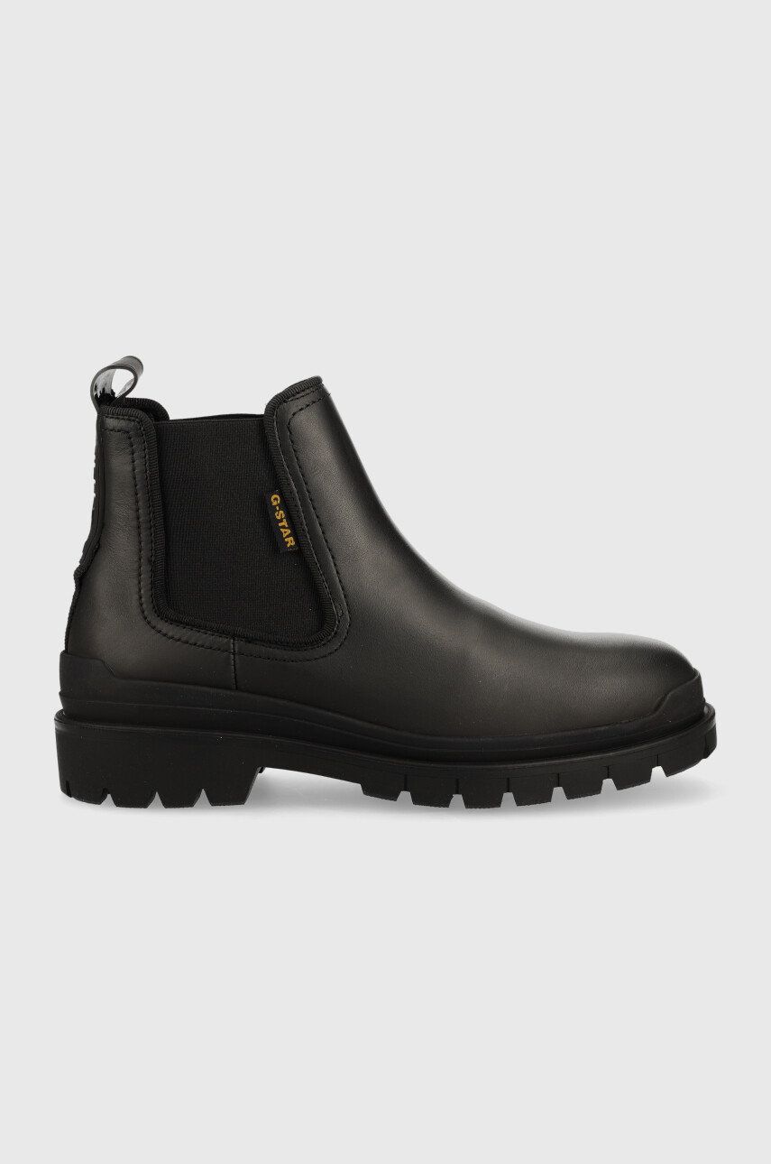 G-Star Raw ghete chelsea de piele Blake Chs Lea femei, culoarea negru, cu toc drept G-Star Raw ghete chelsea de piele Blake Chs Lea femei, culoarea negru, cu toc drept
