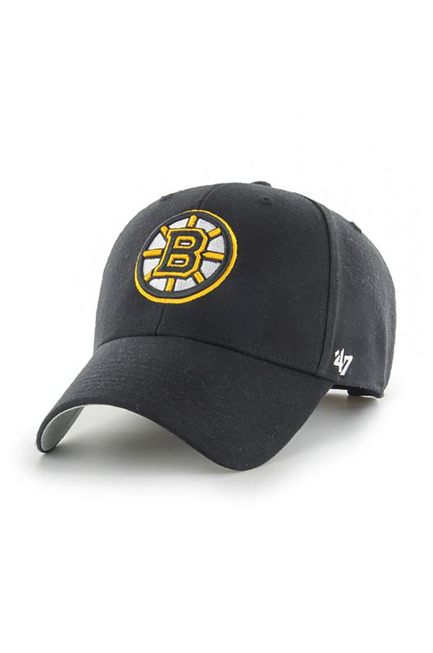 47brand șapcă NHL Boston Bruins culoarea negru, cu imprimeu H-MVP01WBV-BK 47brand șapcă NHL Boston Bruins culoarea negru, cu imprimeu H-MVP01WBV-BK