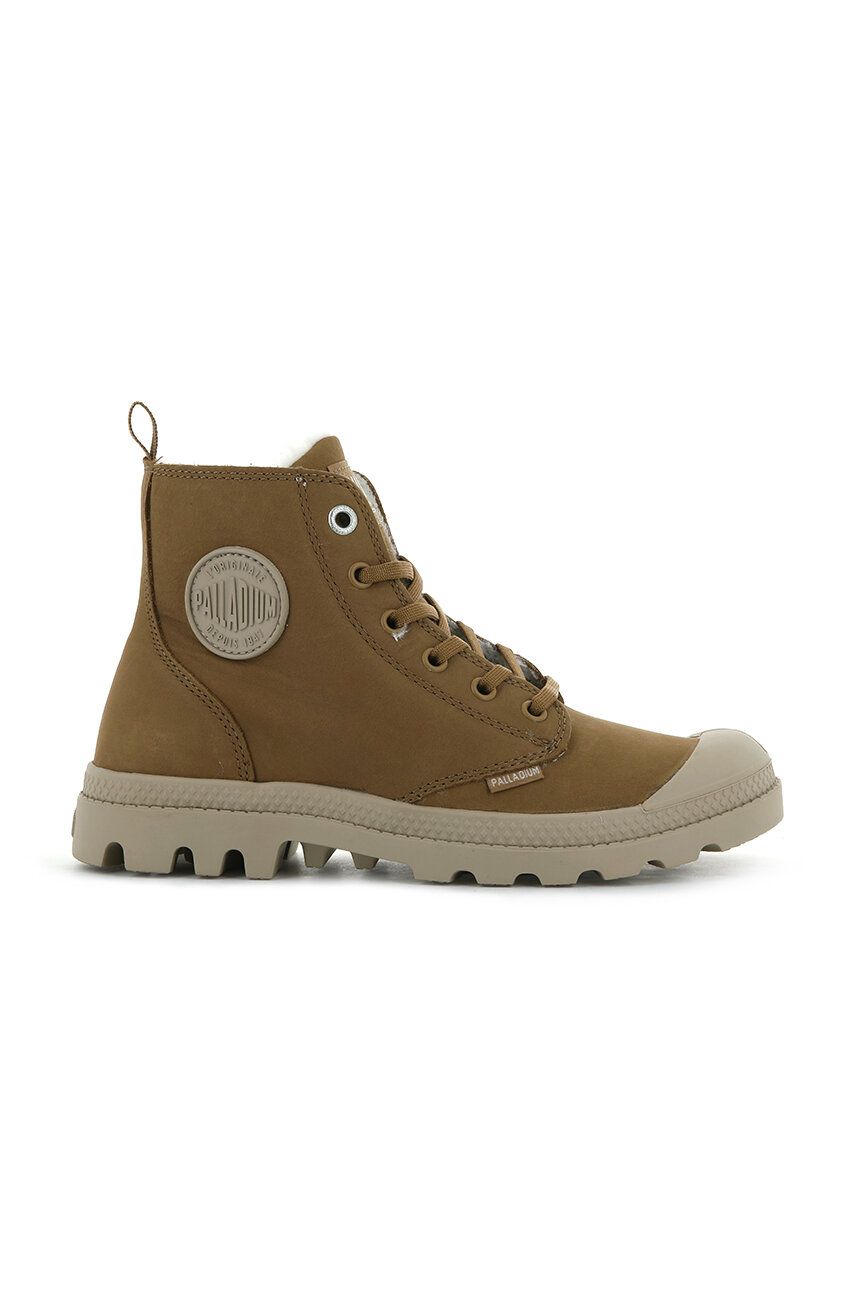 Palladium tenisi din piele intoarsa Pampa Hi Zip femei, culoarea maro Palladium tenisi din piele intoarsa Pampa Hi Zip femei, culoarea maro