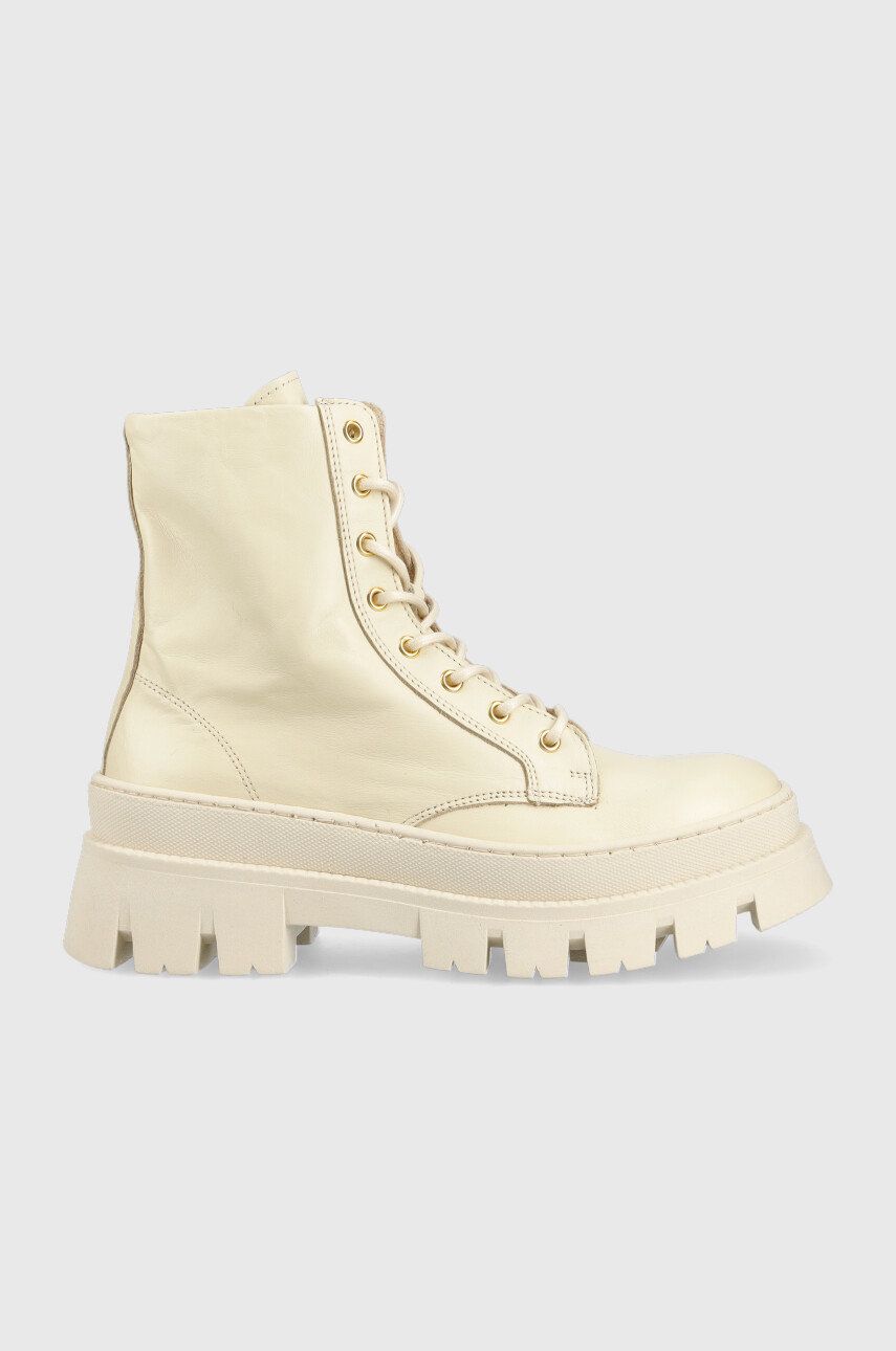 Steve Madden bocanci Frederique femei, culoarea bej, cu platforma Steve Madden bocanci Frederique femei, culoarea bej, cu platforma
