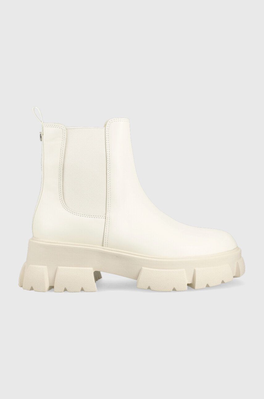 Steve Madden ghete chelsea de piele Tunnel femei, culoarea bej, cu platforma Steve Madden ghete chelsea de piele Tunnel femei, culoarea bej, cu platforma