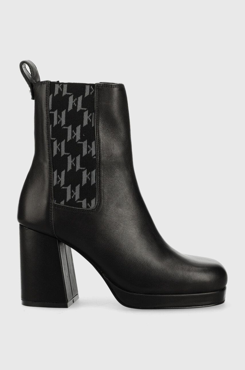 Karl Lagerfeld ghete chelsea de piele LAVINIA III Lavinia Iii femei, culoarea negru, cu toc drept KL39940 Karl Lagerfeld ghete chelsea de piele LAVINIA III Lavinia Iii femei, culoarea negru, cu toc drept KL39940