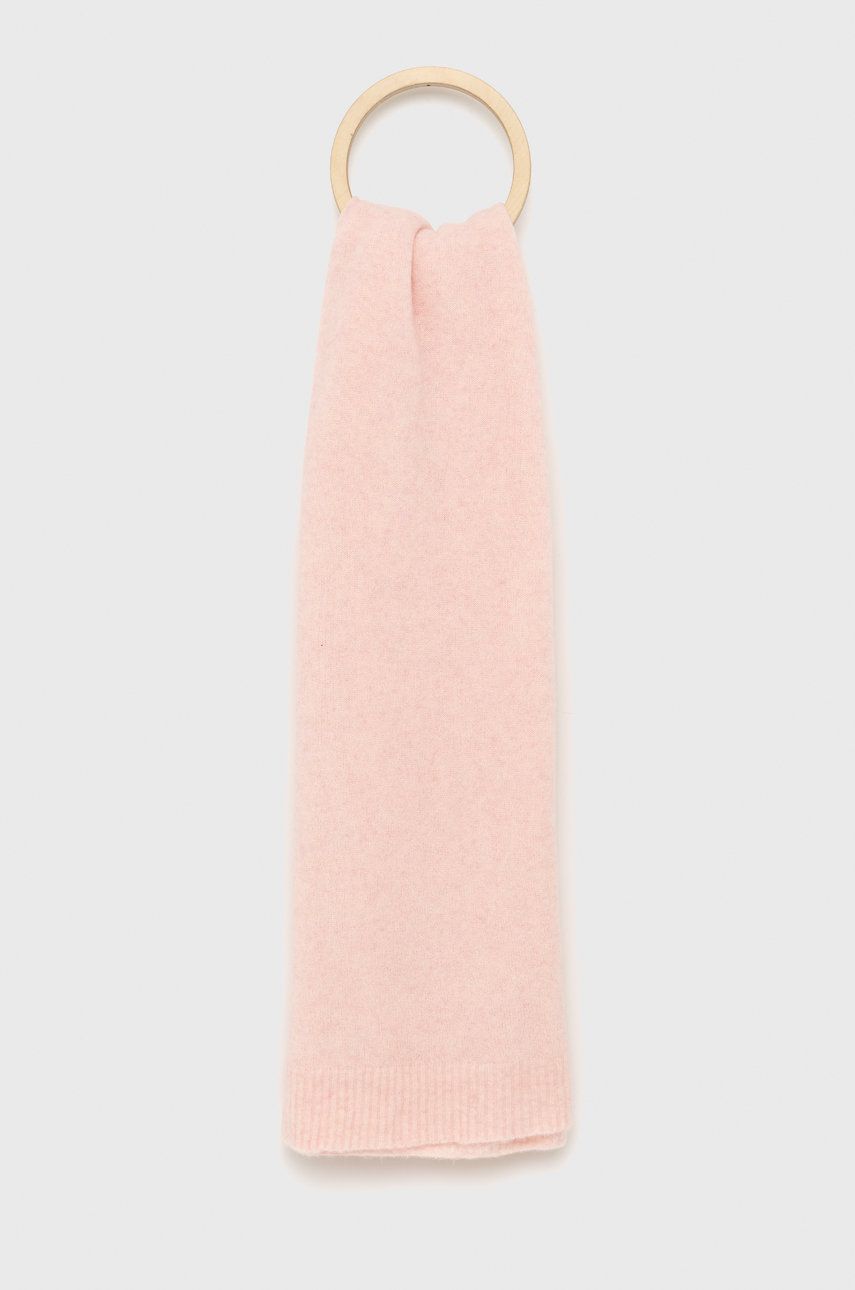 American Vintage esarfa din amestec de lana culoarea roz, neted American Vintage esarfa din amestec de lana culoarea roz, neted