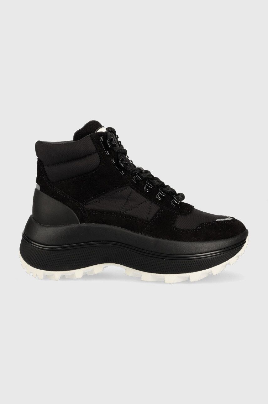 Tory Burch botine Adventure femei, culoarea negru, cu platforma Tory Burch botine Adventure femei, culoarea negru, cu platforma