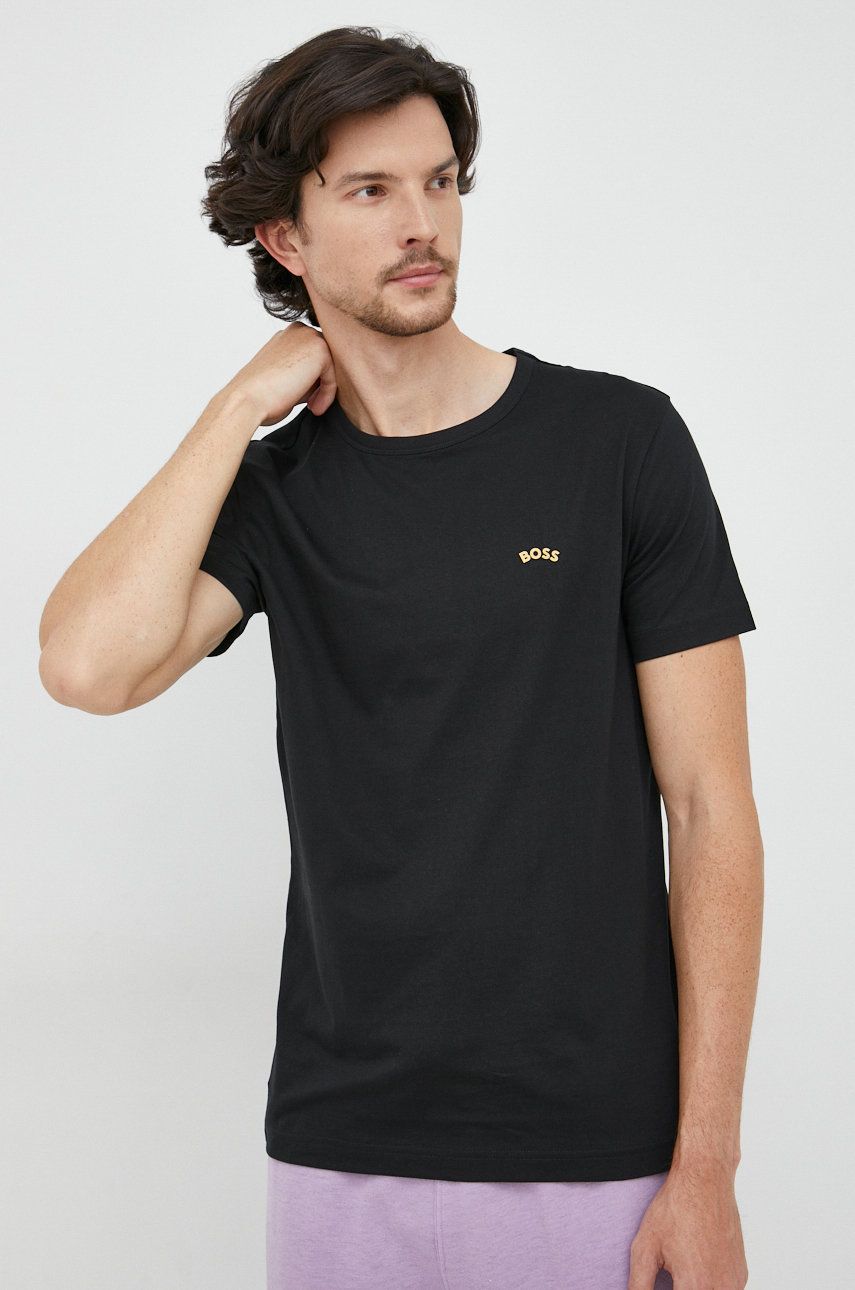BOSS tricou din bumbac Boss Athleisure , culoarea negru, uni 50469045 BOSS tricou din bumbac Boss Athleisure , culoarea negru, uni 50469045