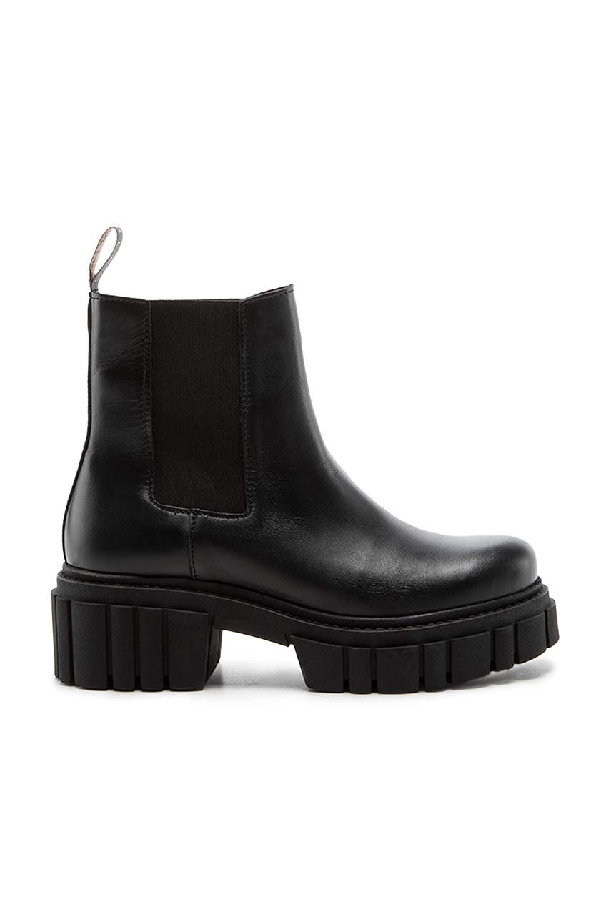 Charles Footwear ghete chelsea de piele femei, culoarea negru, cu platforma Charles Footwear ghete chelsea de piele femei, culoarea negru, cu platforma