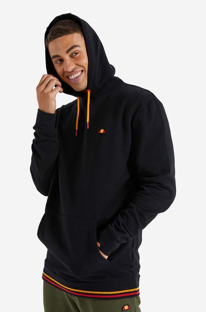 Ellesse hanorac de bumbac barbati, culoarea verde, cu glugă, cu imprimeu SHP16446-Khaki Ellesse hanorac de bumbac barbati, culoarea verde, cu glugă, cu imprimeu SHP16446-Khaki
