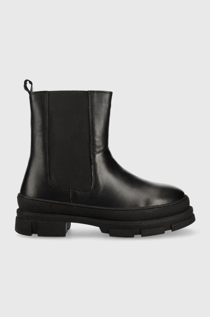 Answear Lab ghete chelsea de piele femei, culoarea negru, cu platforma Answear Lab ghete chelsea de piele femei, culoarea negru, cu platforma