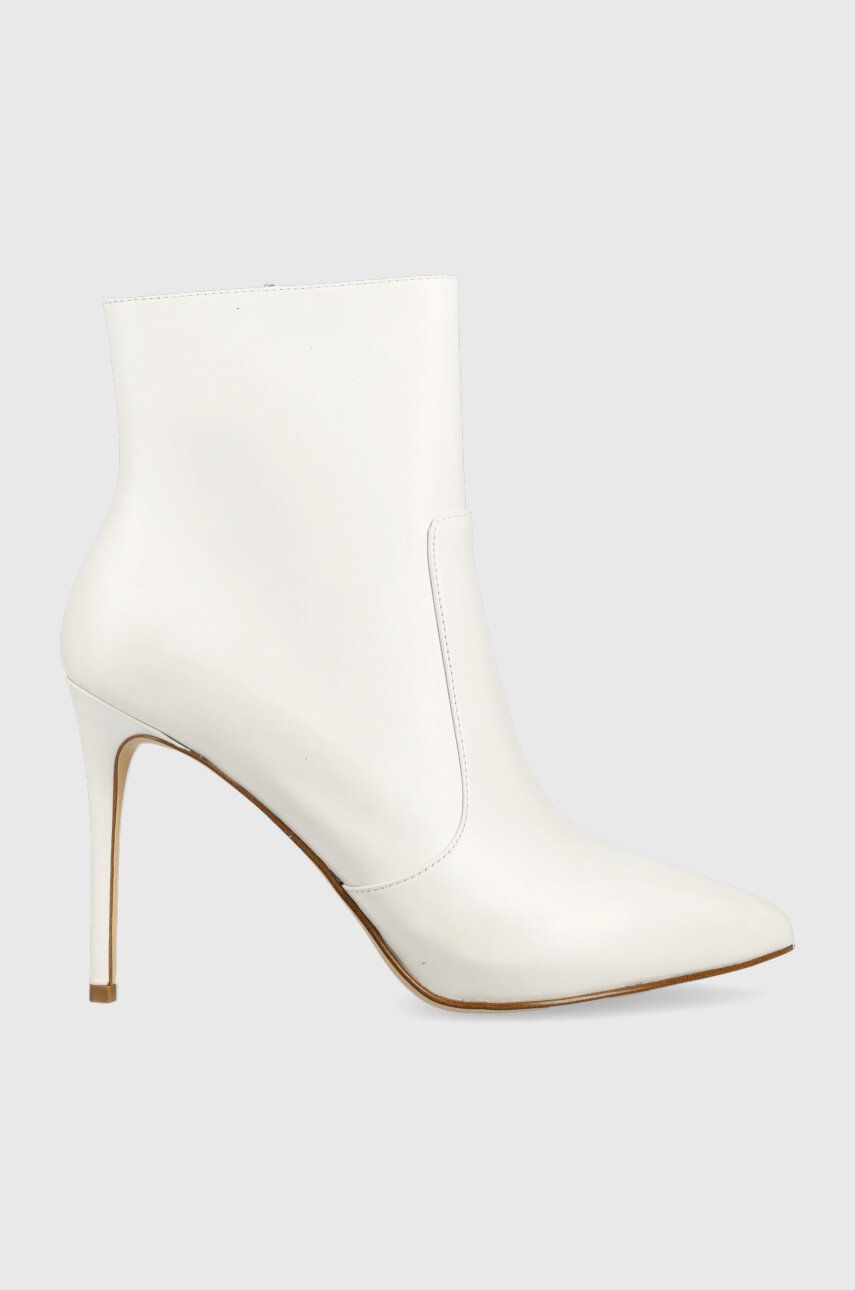 MICHAEL Michael Kors cizme de piele Rue femei, culoarea alb, cu toc cui MICHAEL Michael Kors cizme de piele Rue femei, culoarea alb, cu toc cui