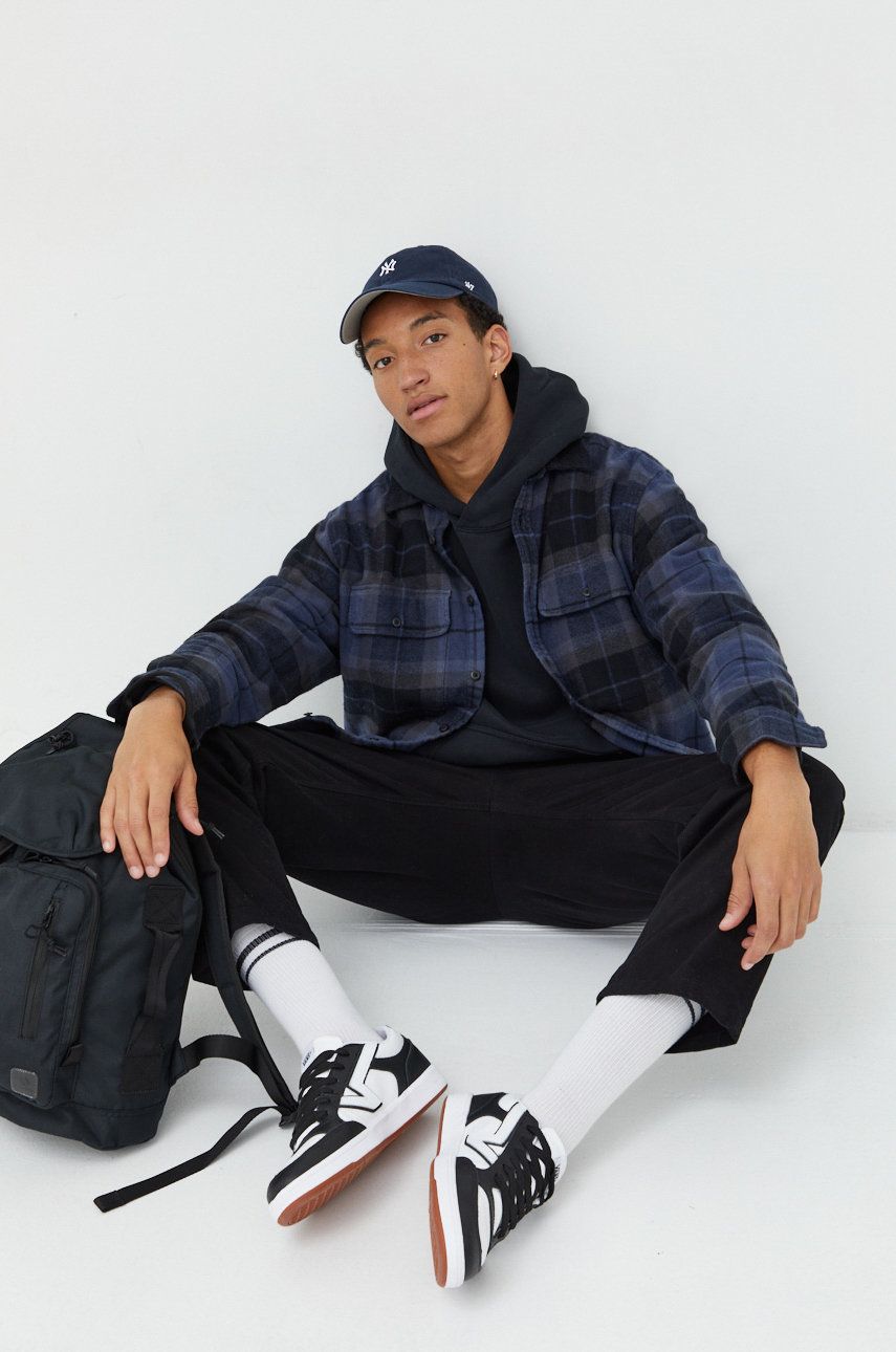 Abercrombie & Fitch camasa din bumbac barbati, culoarea albastru marin, cu guler clasic, relaxed Abercrombie & Fitch camasa din bumbac barbati, culoarea albastru marin, cu guler clasic, relaxed