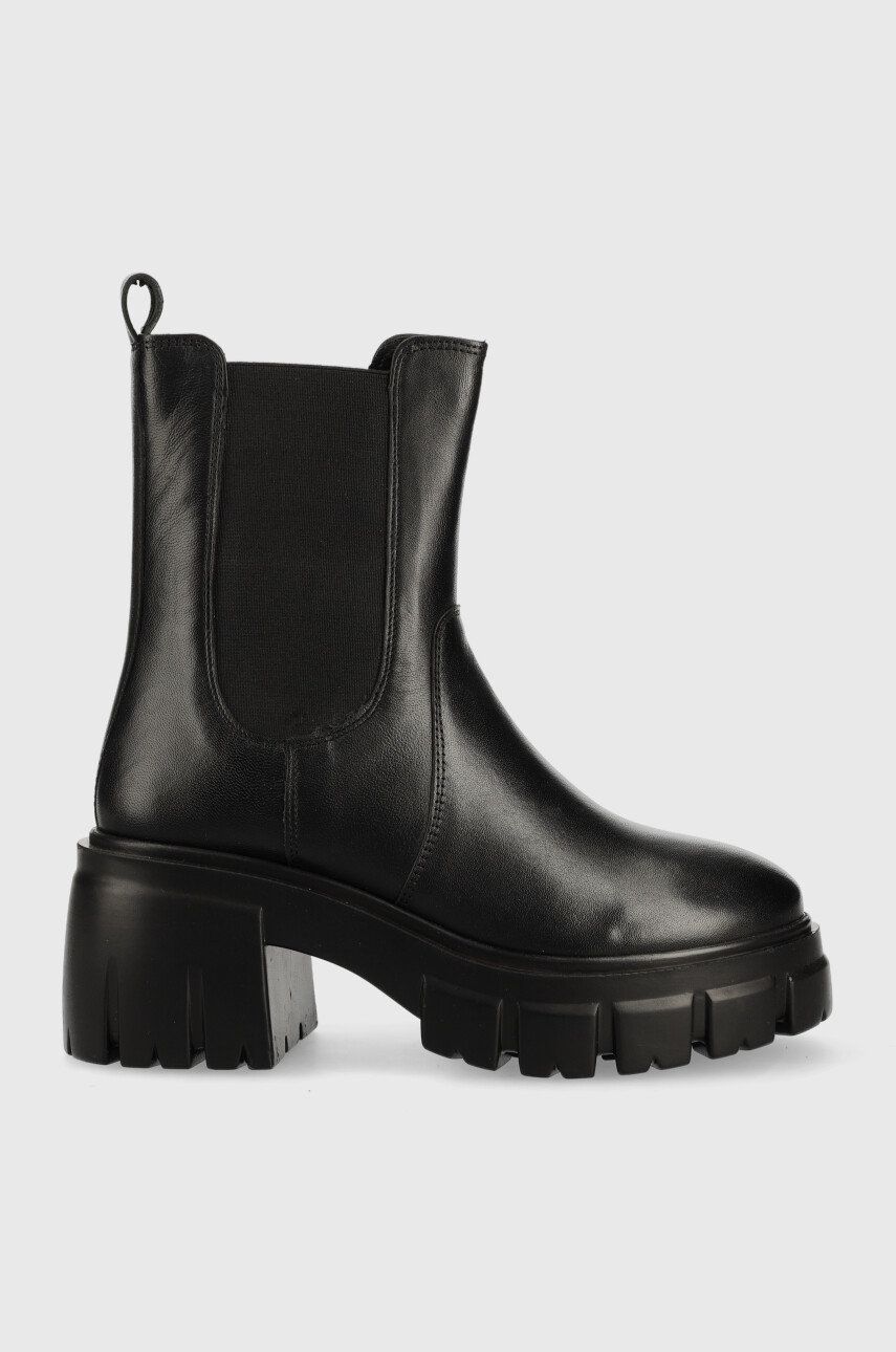 Answear Lab ghete chelsea de piele femei, culoarea negru, cu toc drept Answear Lab ghete chelsea de piele femei, culoarea negru, cu toc drept