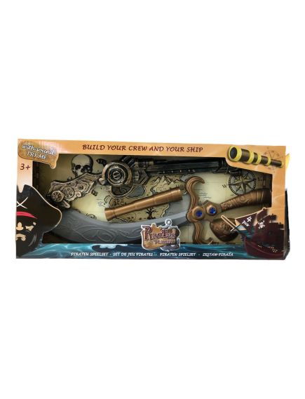 Set de pirat cu sabie+ pusca+ monoclu, design realistic, +3ani, en-gros Set de pirat cu sabie+ pusca+ monoclu, design realistic, +3ani, en-gros