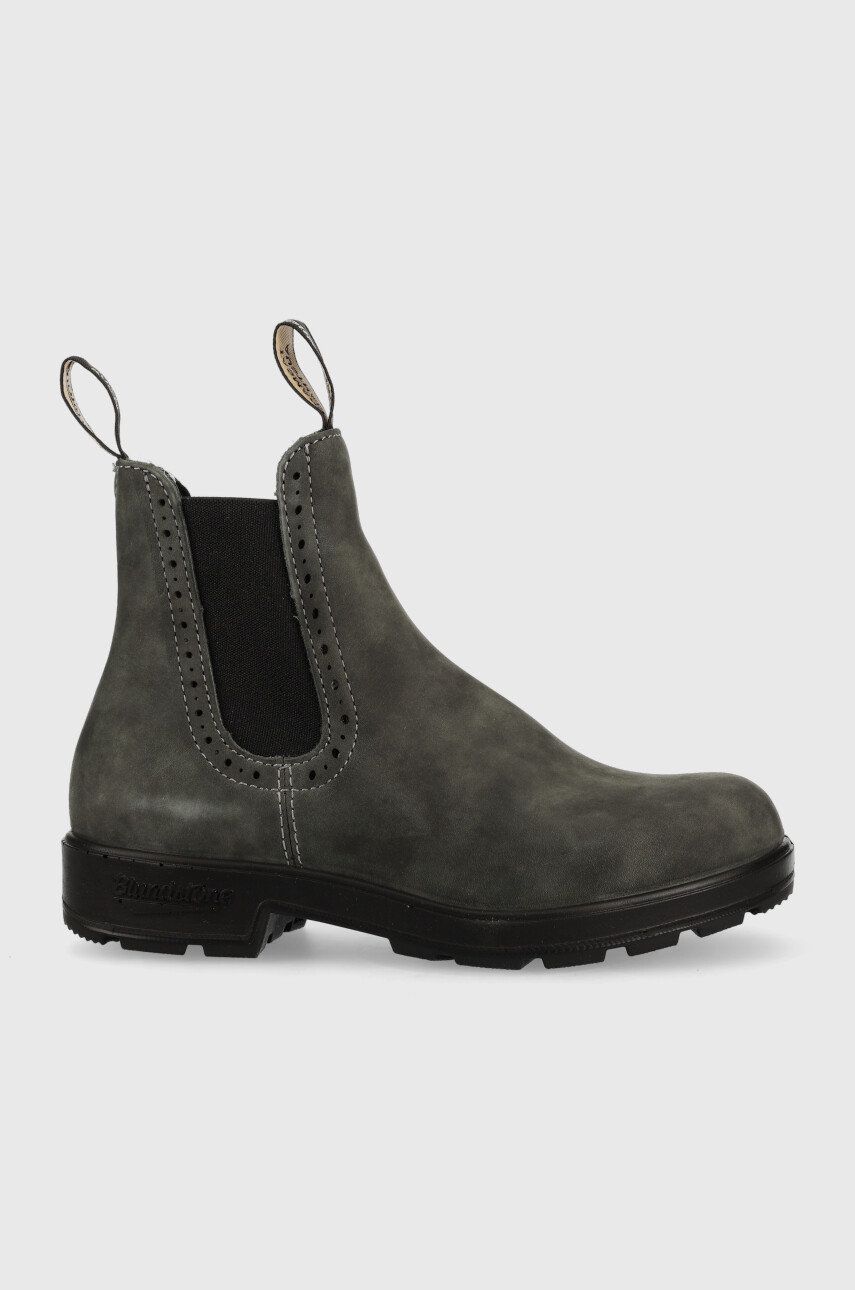 Blundstone botine din piele intoarsa 1630 femei, culoarea gri, cu toc plat Blundstone botine din piele intoarsa 1630 femei, culoarea gri, cu toc plat