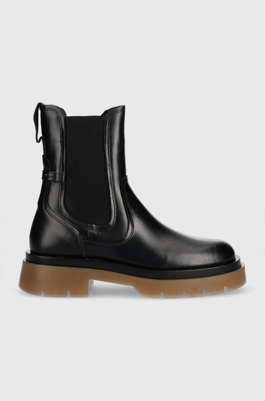 Gant ghete chelsea de piele Meghany femei, culoarea negru, cu platforma Gant ghete chelsea de piele Meghany femei, culoarea negru, cu platforma