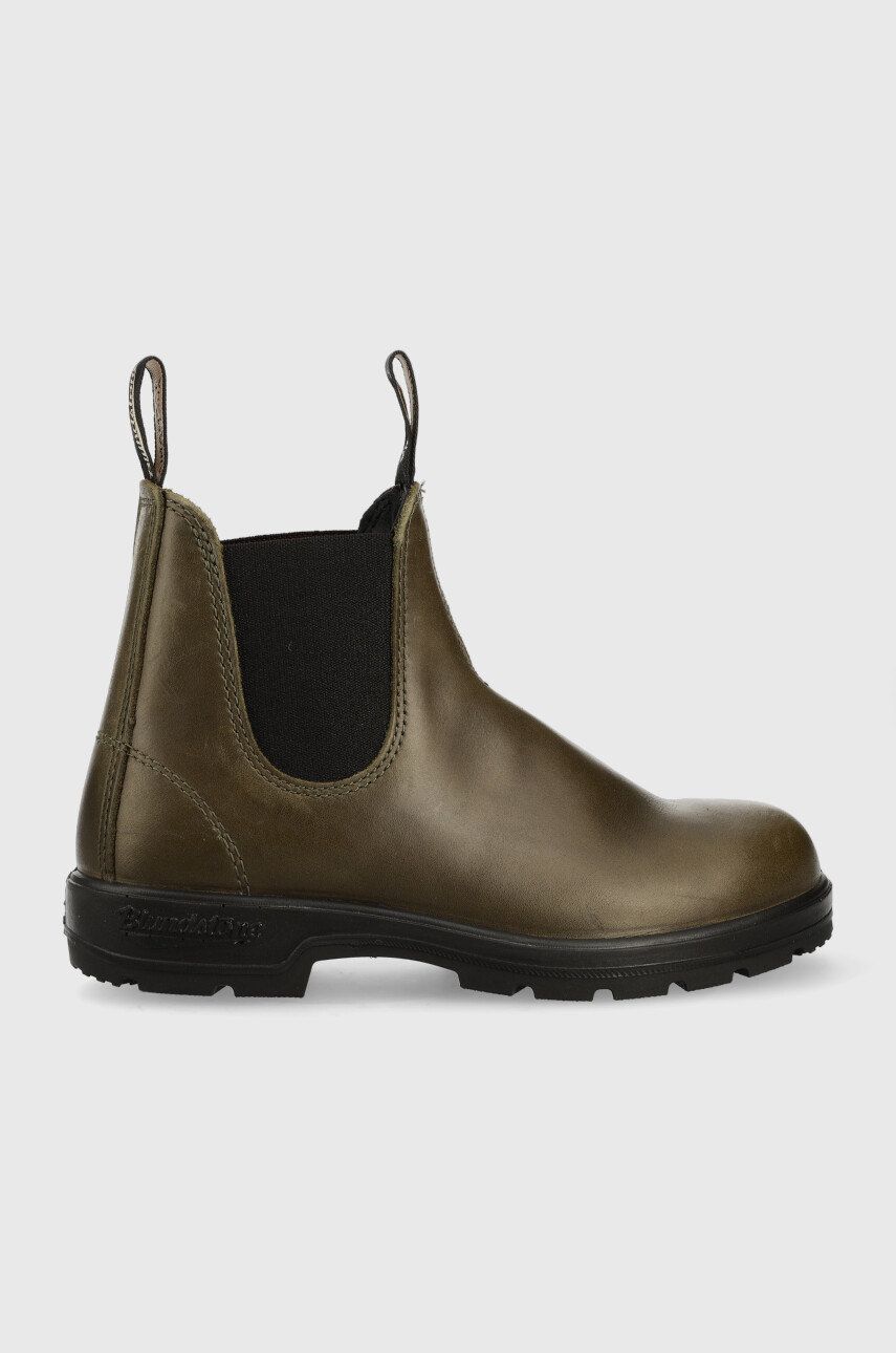 Blundstone ghete chelsea de piele 2052 femei, culoarea verde, cu toc plat Blundstone ghete chelsea de piele 2052 femei, culoarea verde, cu toc plat
