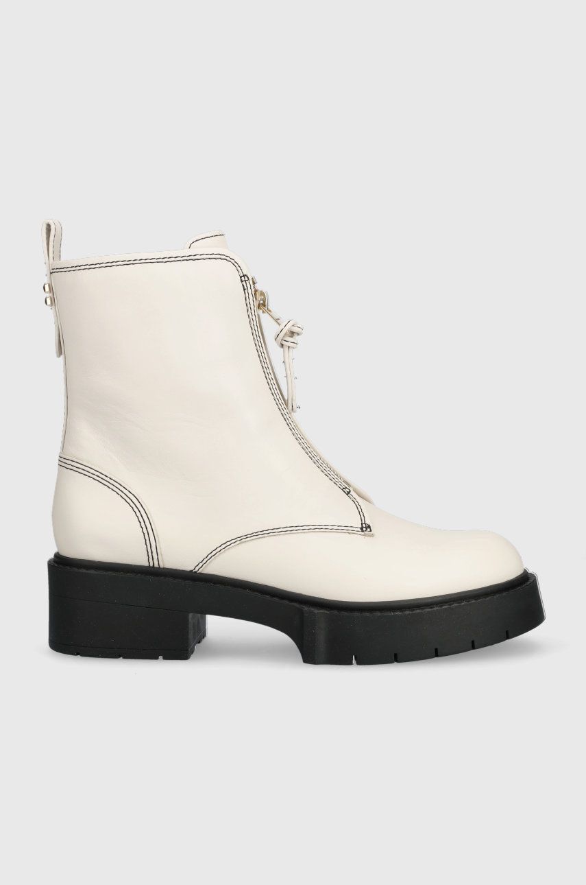 Coach cizme de piele Liza Liza femei, culoarea bej, cu platforma CD151 Coach cizme de piele Liza Liza femei, culoarea bej, cu platforma CD151