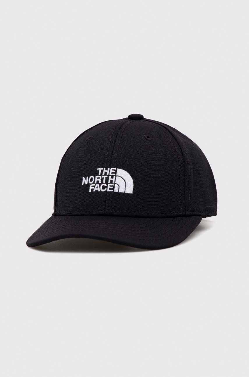 The North Face șapcă de baseball pentru copii culoarea negru, cu imprimeu The North Face șapcă de baseball pentru copii culoarea negru, cu imprimeu
