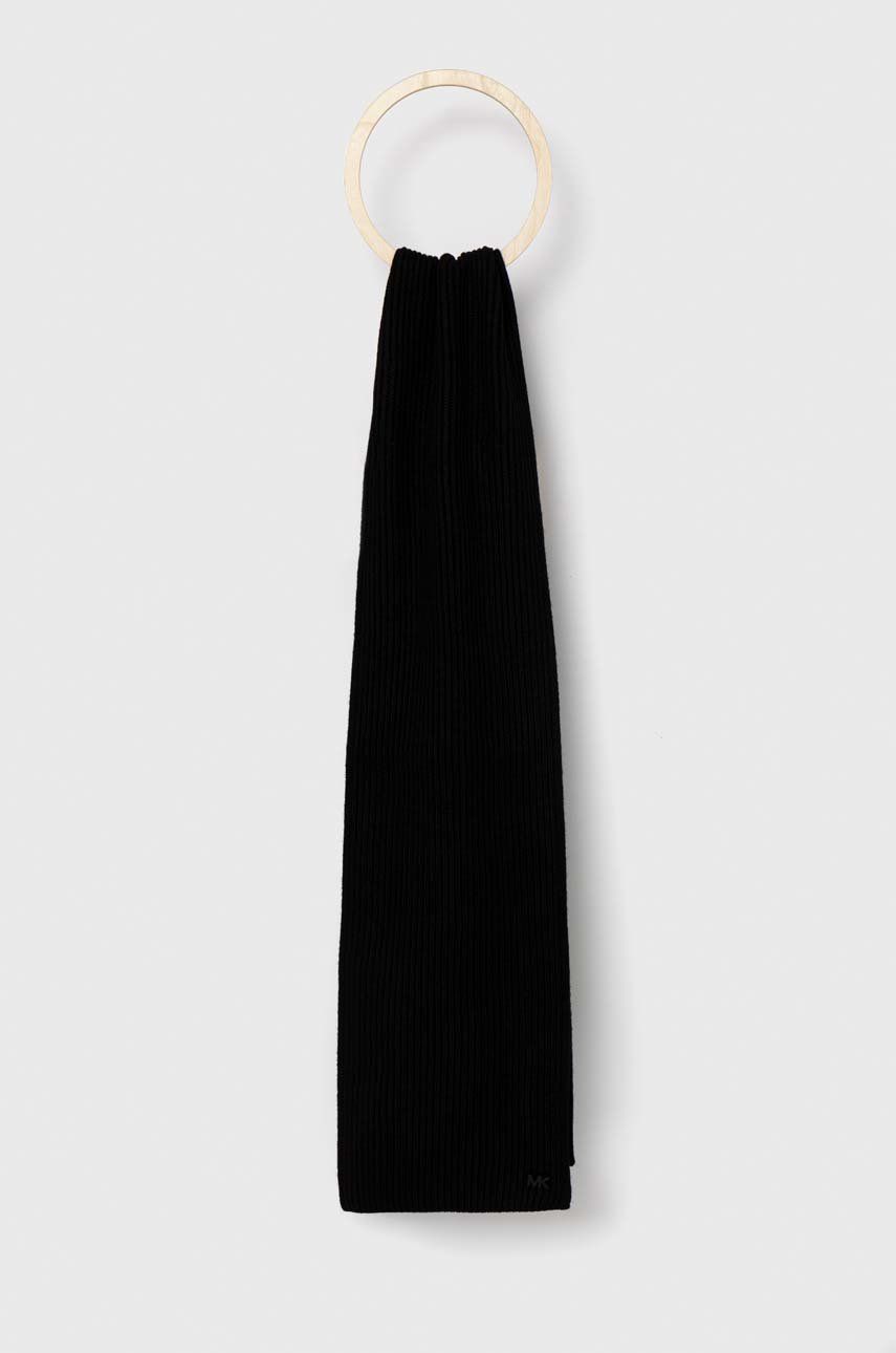 Michael Kors esarfa din amestec de lana culoarea negru, neted Michael Kors esarfa din amestec de lana culoarea negru, neted