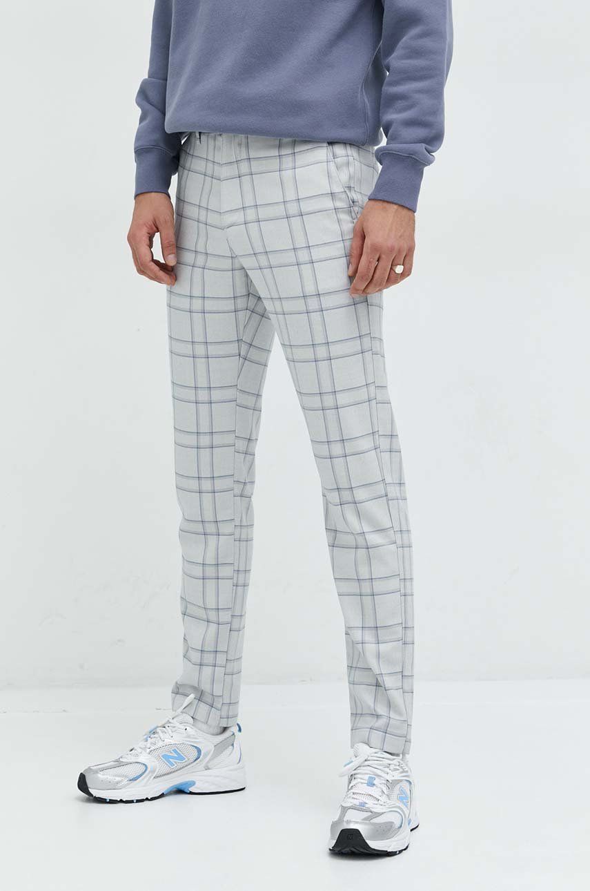 Hollister Co. pantaloni barbati, culoarea gri, cu fason chinos Hollister Co. pantaloni barbati, culoarea gri, cu fason chinos