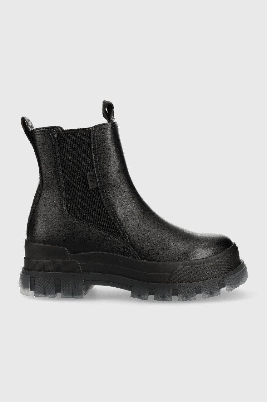 Buffalo cizme Aspha Chelsea Mid femei, culoarea negru, cu platforma Buffalo cizme Aspha Chelsea Mid femei, culoarea negru, cu platforma