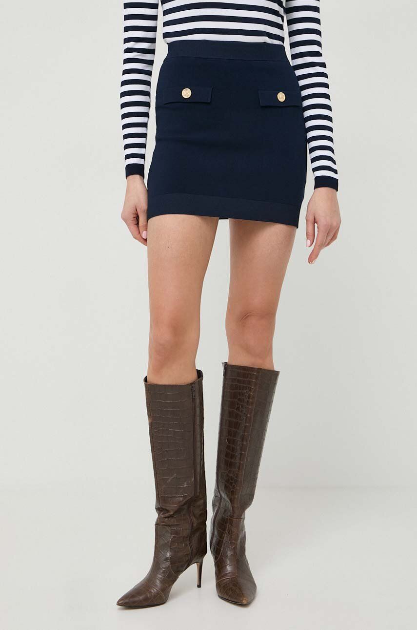 MICHAEL Michael Kors fusta culoarea albastru marin, mini, creion MICHAEL Michael Kors fusta culoarea albastru marin, mini, creion