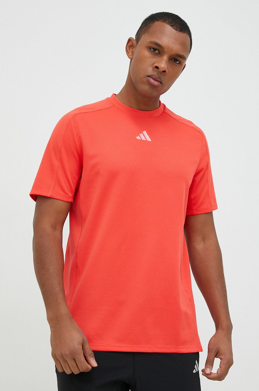 Adidas Performance tricou de antrenament Entry culoarea rosu, neted Adidas Performance tricou de antrenament Entry culoarea rosu, neted