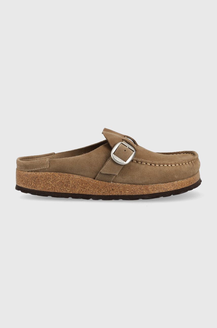 Birkenstock papuci din piele Buckley femei, culoarea bej, 1019490 Birkenstock papuci din piele Buckley femei, culoarea bej, 1019490