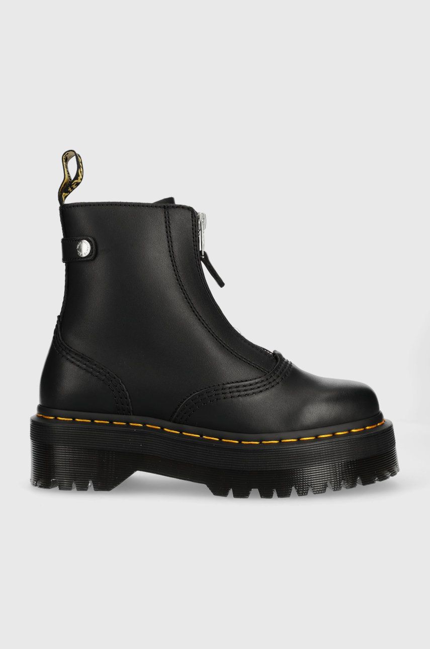 Dr. Martens cizme de piele Jetta femei, culoarea negru, cu platforma DM27656001-Black Dr. Martens cizme de piele Jetta femei, culoarea negru, cu platforma DM27656001-Black