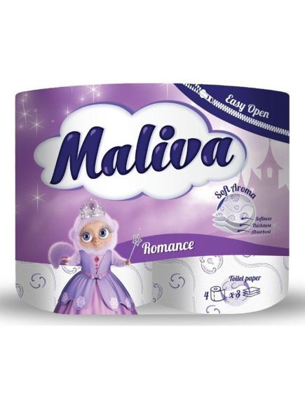Hartie Igienica Maliva Romance Parfumata 4 role/bax, 3 straturi, 17 m Engros Hartie Igienica Maliva Romance Parfumata 4 role/bax, 3 straturi, 17 m Engros