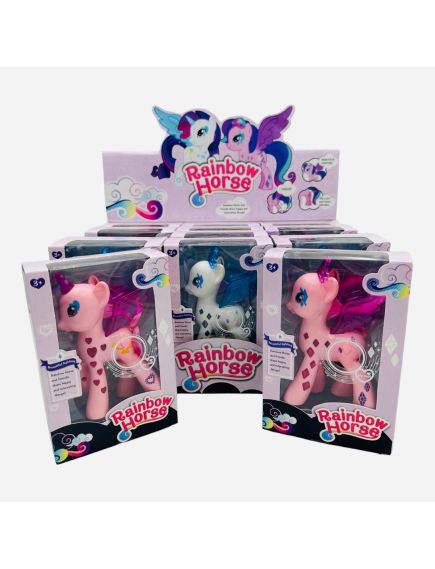 Jucarie Unicorn cu lumini, Rainbow Horse, 16×10.5×cm, +3ani, en-gros Jucarie Unicorn cu lumini, Rainbow Horse, 16×10.5×cm, +3ani, en-gros