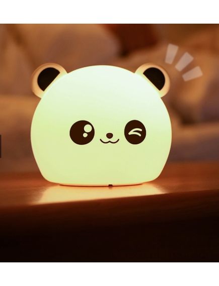 Lampa de Veghe pentru Copii, Incarcare USB, Senzor Tactil Touch, Silicon, 5 Moduri Iluminare LED, Model Panda, Alb, ENGROS, 12 X 10 CM Lampa de Veghe pentru Copii, Incarcare USB, Senzor Tactil Touch, Silicon, 5 Moduri Iluminare LED, Model Panda, Alb, ENGROS, 12 X 10 CM