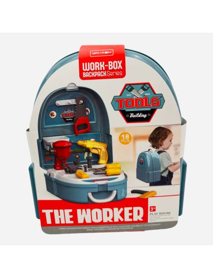 Rucsac cu unelte pentru baietei, The Worker, 27×23.5×13.5cm, multicolor, +3ani, en-gros Rucsac cu unelte pentru baietei, The Worker, 27×23.5×13.5cm, multicolor, +3ani, en-gros