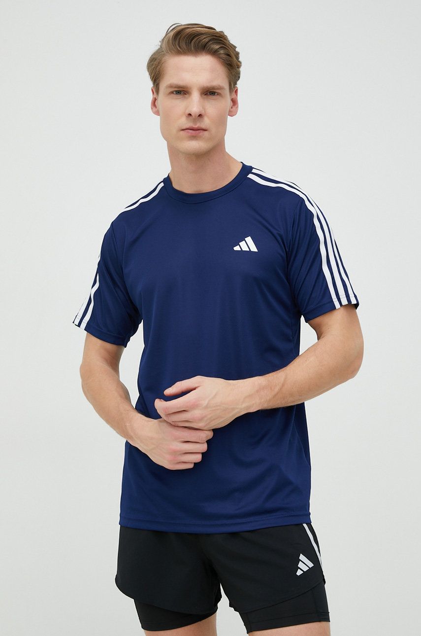 Adidas Performance tricou de antrenament Training Essentials culoarea albastru marin, cu imprimeu Adidas Performance tricou de antrenament Training Essentials culoarea albastru marin, cu imprimeu
