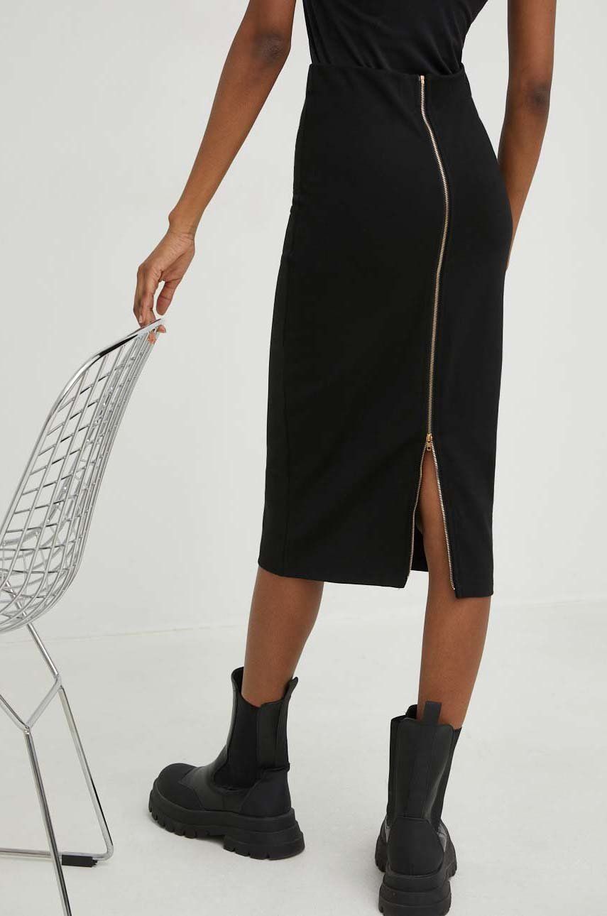 Answear Lab fusta x colecția limitată SISTERHOOD culoarea negru, midi, creion Answear Lab fusta x colecția limitată SISTERHOOD culoarea negru, midi, creion