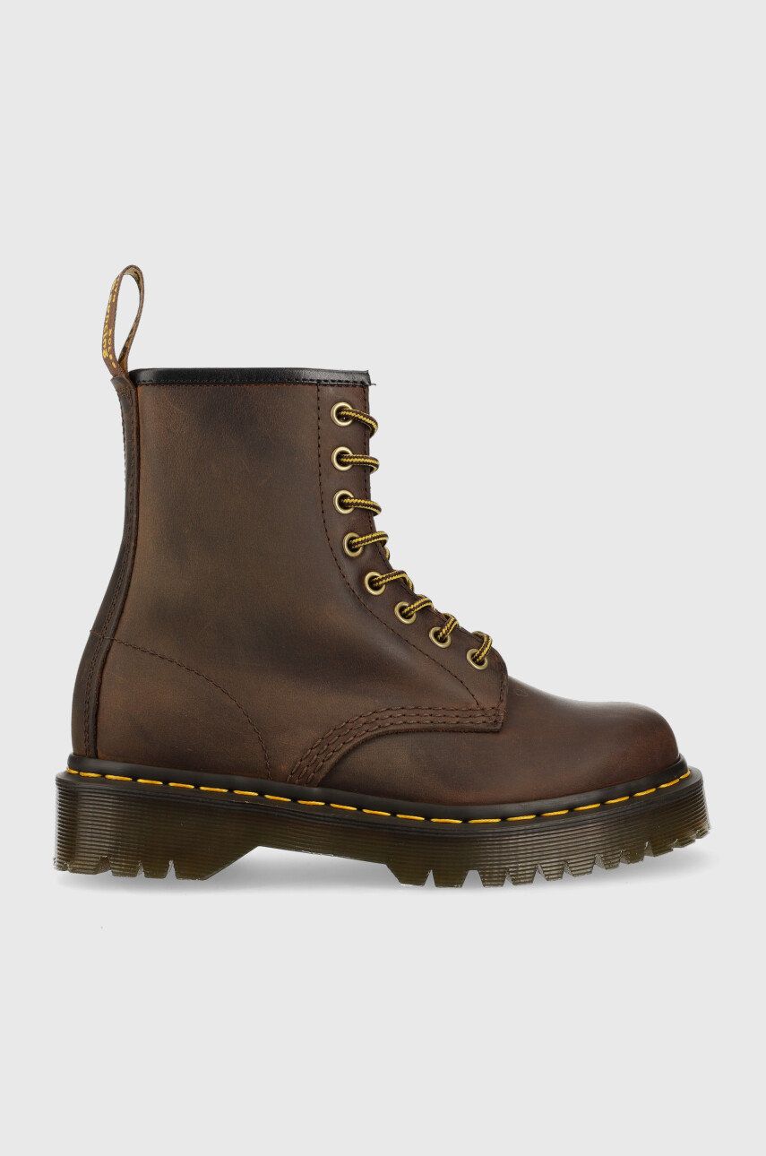 Dr. Martens bocanci de piele 1460 Bex femei, culoarea maro, cu toc plat DM27894201 Dr. Martens bocanci de piele 1460 Bex femei, culoarea maro, cu toc plat DM27894201