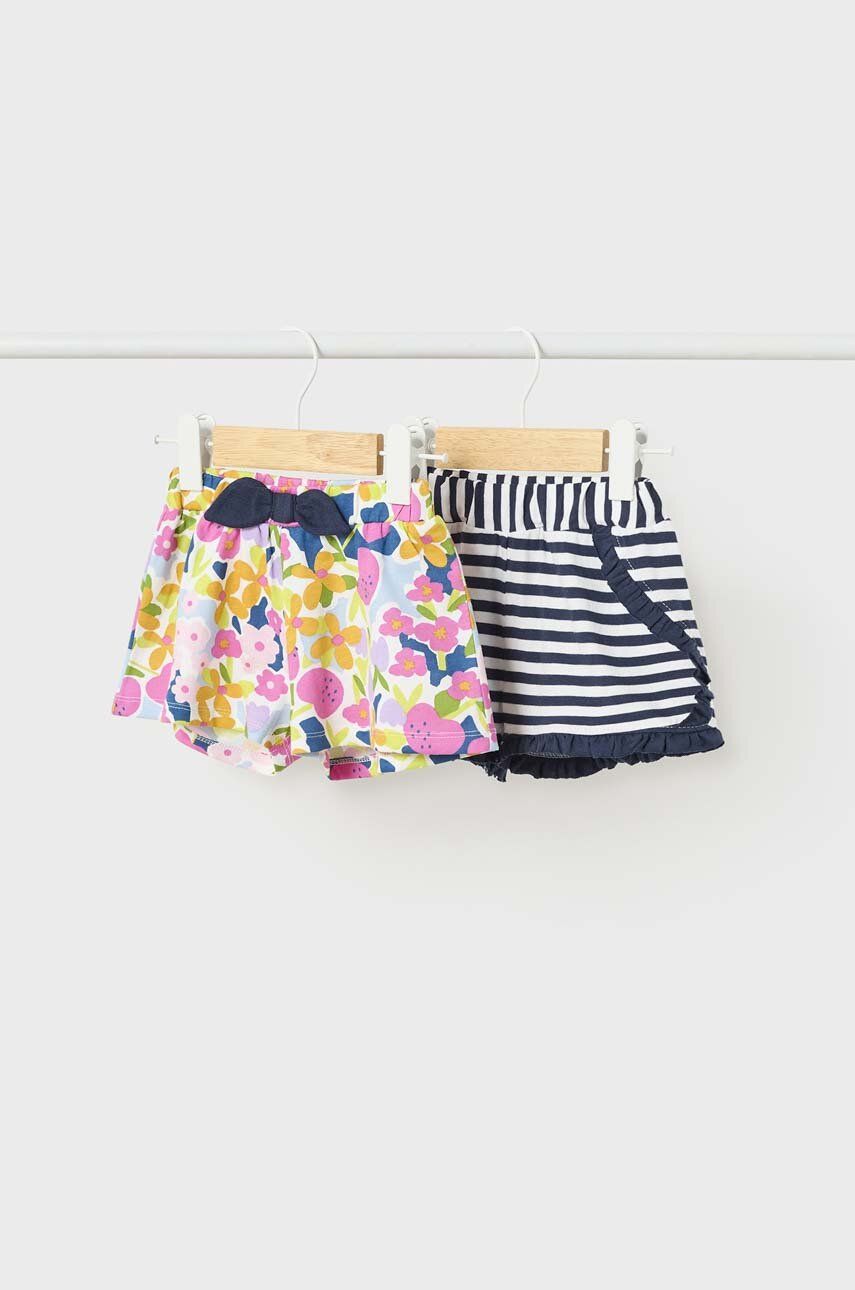 Mayoral pantaloni scurti bebe 2-pack culoarea albastru marin, modelator Mayoral pantaloni scurti bebe 2-pack culoarea albastru marin, modelator