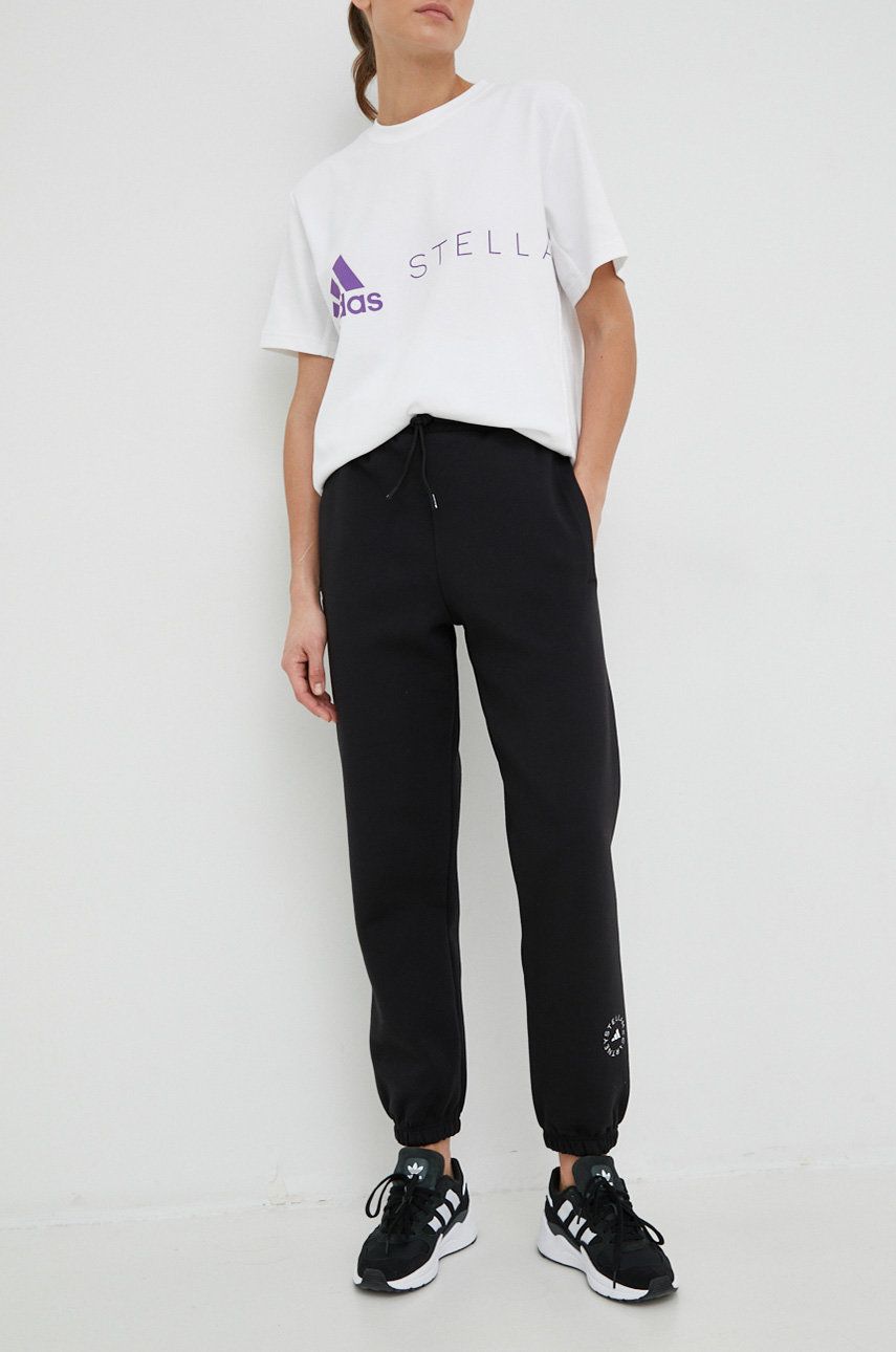 adidas by Stella McCartney pantaloni de trening femei, culoarea negru, uni HR2208 adidas by Stella McCartney pantaloni de trening femei, culoarea negru, uni HR2208