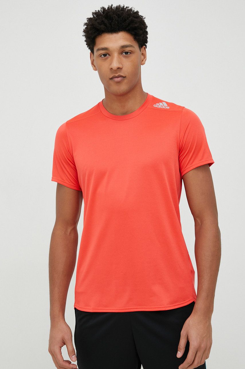 Adidas Performance tricou de alergare Designed 4 Running culoarea rosu, neted Adidas Performance tricou de alergare Designed 4 Running culoarea rosu, neted