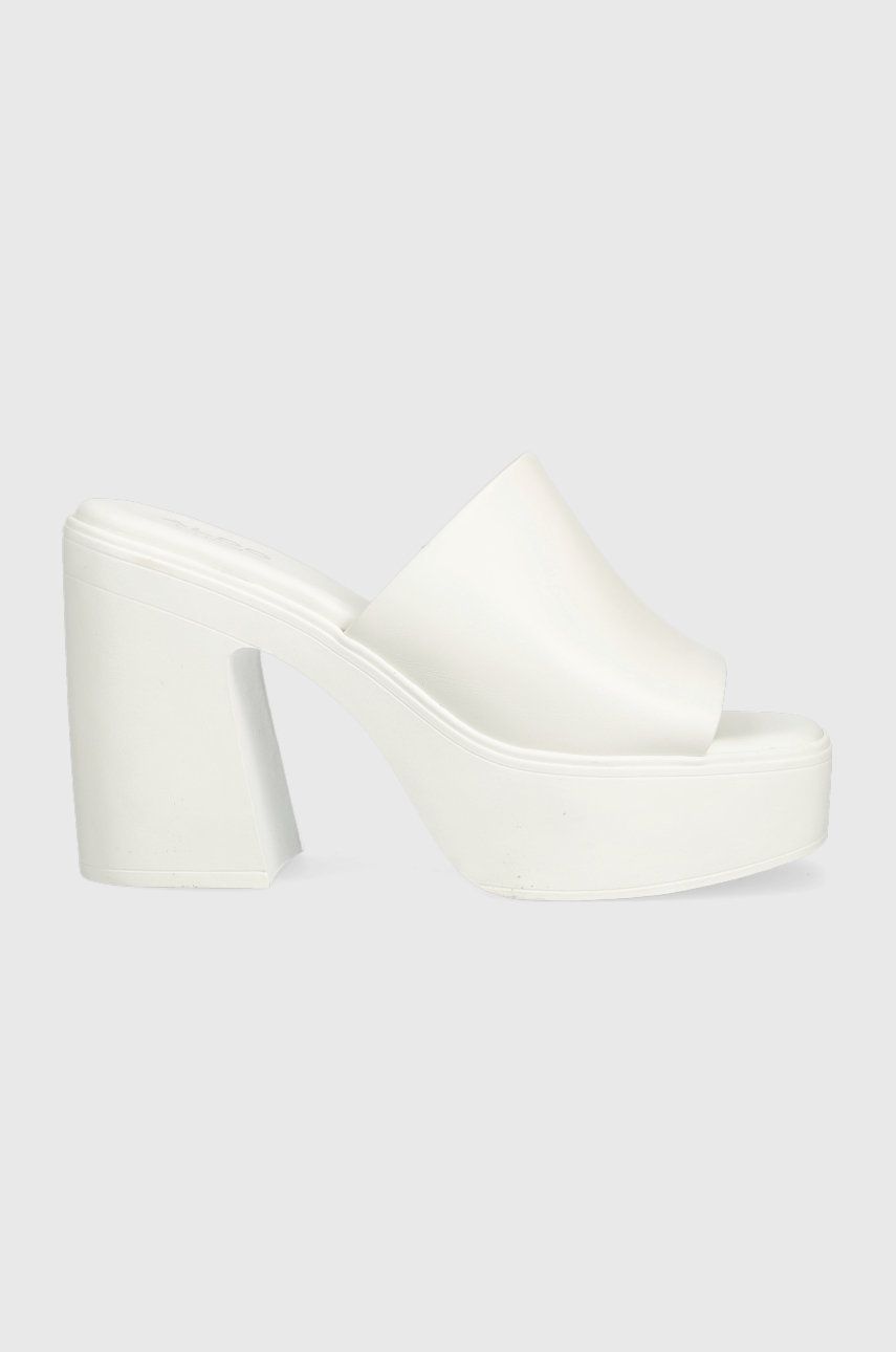 Aldo slapi de piele Maysee femei, culoarea alb, cu toc drept, 13542925.MAYSEE Aldo slapi de piele Maysee femei, culoarea alb, cu toc drept, 13542925.MAYSEE