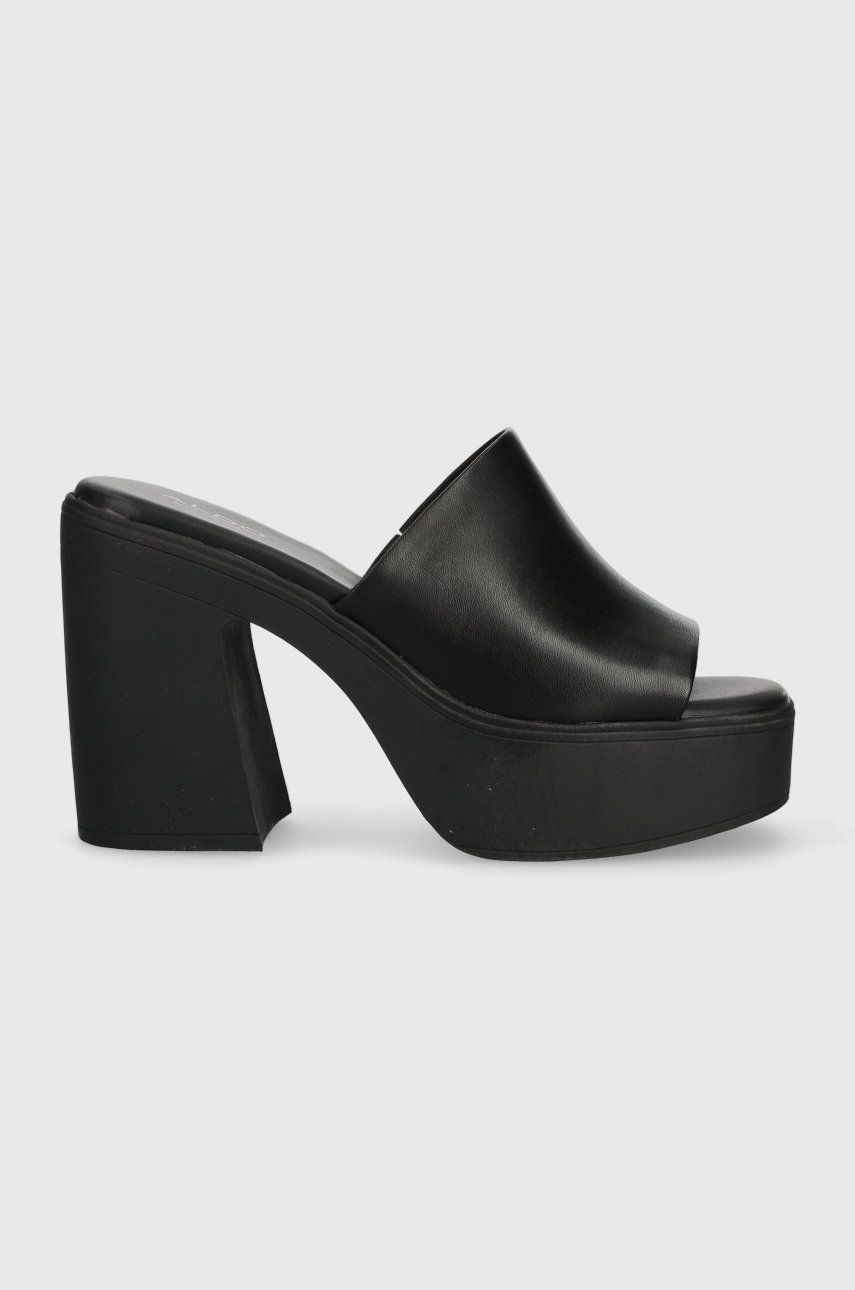 Aldo slapi de piele Maysee femei, culoarea negru, cu toc drept, 13542926.MAYSEE Aldo slapi de piele Maysee femei, culoarea negru, cu toc drept, 13542926.MAYSEE