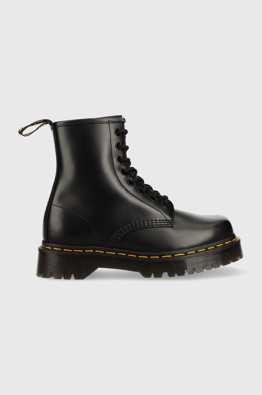 Dr. Martens bocanci de piele 1460 Bex Squared femei, culoarea negru, cu toc plat DM27886001-Black Dr. Martens bocanci de piele 1460 Bex Squared femei, culoarea negru, cu toc plat DM27886001-Black