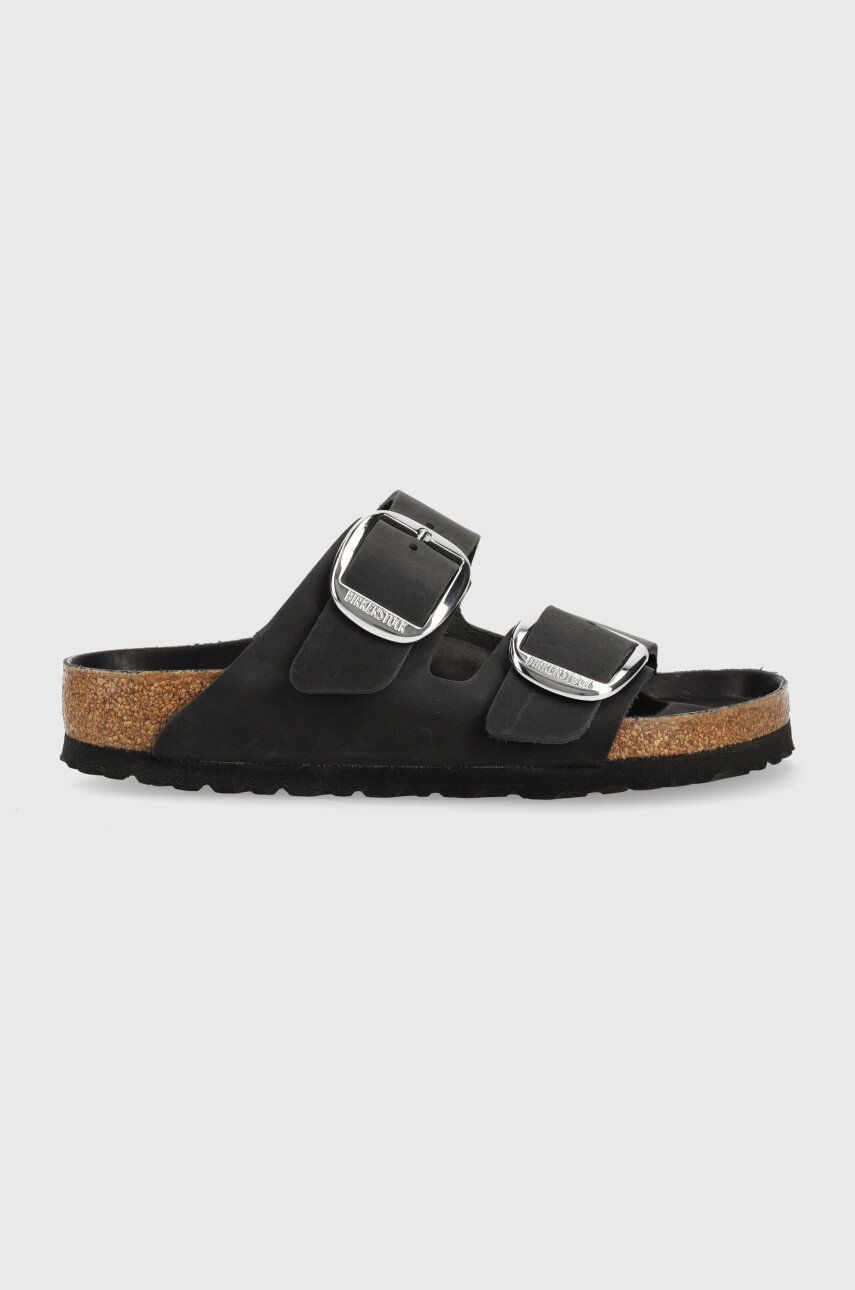 Birkenstock slapi de piele ARIZONA BIG BUCKLE femei, culoarea negru, 1011074 Birkenstock slapi de piele ARIZONA BIG BUCKLE femei, culoarea negru, 1011074
