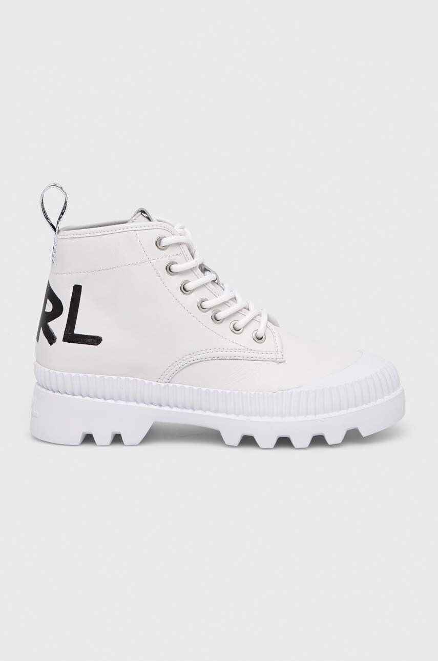 Karl Lagerfeld tenisi de piele TREKKA II femei, culoarea alb Karl Lagerfeld tenisi de piele TREKKA II femei, culoarea alb